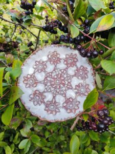 Satsiline linikumustriga taldrik